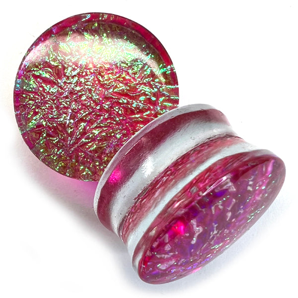Pink Fire Opal Glass Plugs Plugs 8 gauge (3mm) Pink