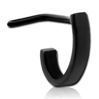 Wide Band Black L-Bend Nose Hoop Tulsa Body Jewelry