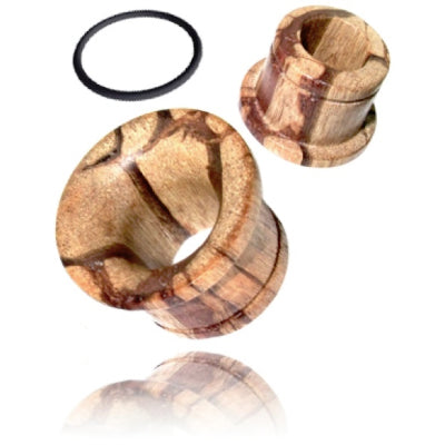 Antique Wood Single Flared Tunnels Plugs 15/32 inch (12mm) Antique Wood
