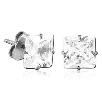 3mm Black/Gold Stainless Steel Cubic Zirconia Square Piercing Stud Earrings | UK 3mm Black/Gold Stainless Steel Cubic Zirconia Square Piercing Stud Earrings | UK