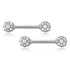 CZ Flower Stainless Nipple Barbells Nipple Barbells 14g - 15/32" long (12mm) Stainless Steel