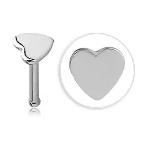 Heart Stainless Nose Bone Nose 20g - 1/4" wearable (6.5mm) Stainless Steel