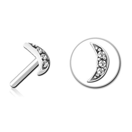 Paved CZ Moon Stainless Threadless End Replacement Parts  