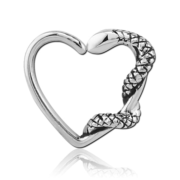 Snake Heart Stainless Continuous Ring Continuous Rings 16g - 3/8