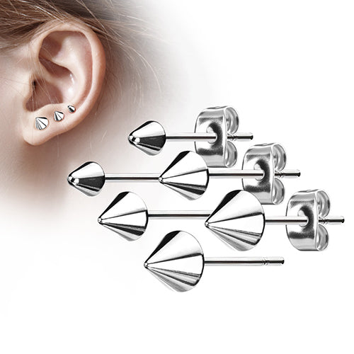 Spike Stainless Stud Earrings Tulsa Body Jewelry - Main Image