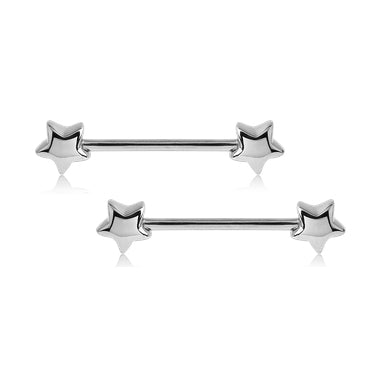 Star Stainless Nipple Barbells Tulsa Body Jewelry