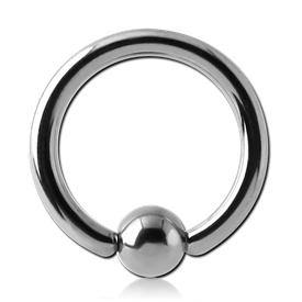 10g Titanium Captive Bead Ring Captive Bead Rings 10g - 3/8" diameter (10mm) - 5mm bead High Polish (silver)