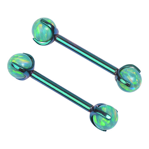 Opal 3-Prong Titanium Nipple Barbells Nipple Barbells  