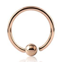 18g Rose Gold Fixed Bead Ring Fixed Bead Rings 18g - 1/4" diameter (6mm) - 3mm ball Rose Gold
