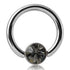 16g Stainless Captive CZ Disc Bead Ring Captive Bead Rings 16g - 5/16" diameter (8mm) - 4mm bead Smoke