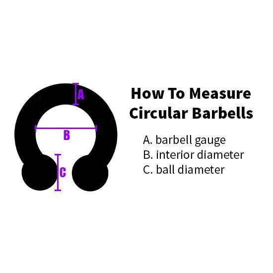 00g Black Circular Barbell (internal) Circular Barbells  