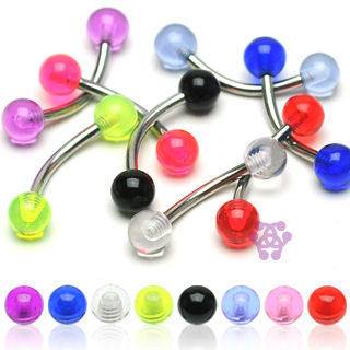 16g Acrylic & Stainless Curved Barbell Curved Barbells 16g - 5/16