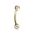 16g Yellow 14k Gold CZ Curved Barbell Curved Barbells  