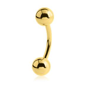 16g Gold Curved Barbell Curved Barbells 16g - 1/4