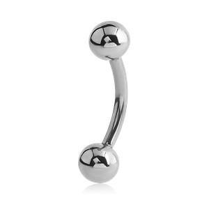12g Stainless Curved Barbell by Body Circle Designs Curved Barbells 12g - 7/16" long - 3/16" balls Stainless Steel