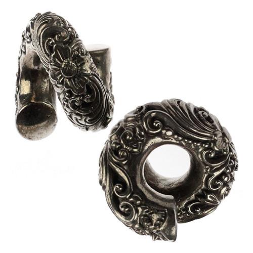 Ornate Coils by Evolve Jewelry Ear Weights 1/2 inch (12mm) White Brass
