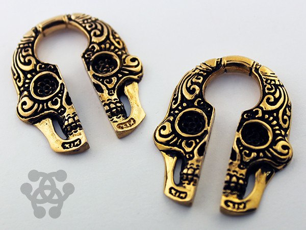 Sugar Skull Weights by Oracle Body Jewelry Ear Weights  