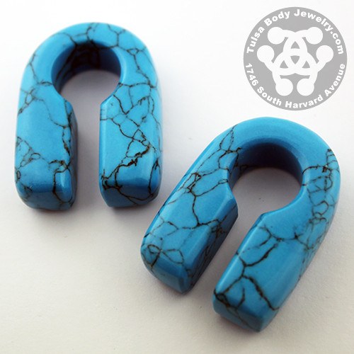 Turquoise Keyholes by Oracle Body Jewelry Ear Weights 9/16 inch (14mm) Turquoise