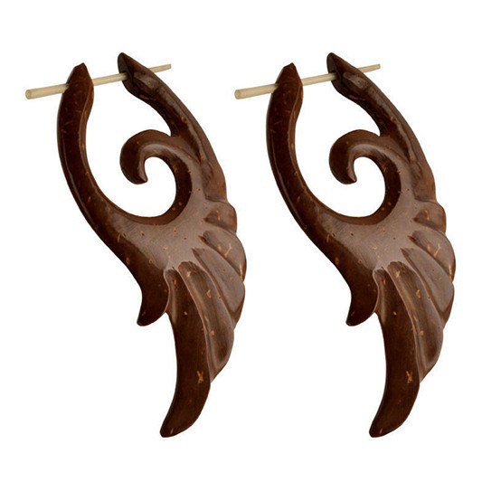 Winged Coco Wood Earrings Earrings  