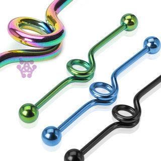 14g Anodized Looped Industrial Barbell Industrials 14g - 1-1/2