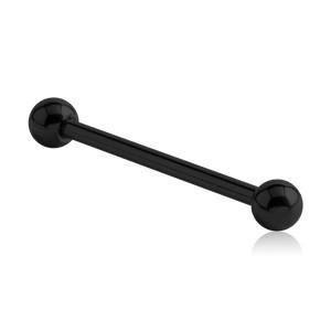 14g Black Titanium Industrial Barbell Industrials 14g - 1-1/4" long (32mm) - 5mm balls Black