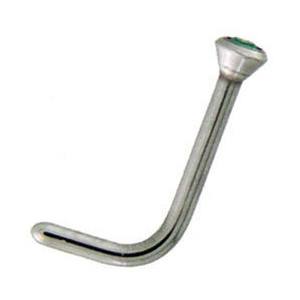 CZ Stainless L-Bend Nose Stud Nose 20g - 1/4