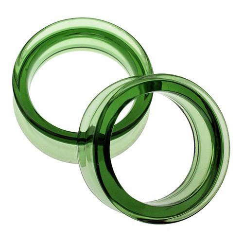 Green Tunnels by Glasswear Studios Plugs 1 inch (25mm) Green