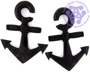 Horn Anchors Away Hangers by Oracle Body Jewelry Plugs Pair 6 gauge (4mm)