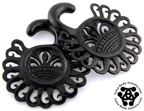 Horn Meridian Hangers by Oracle Body Jewelry Plugs 4 gauge (5mm) Black Horn