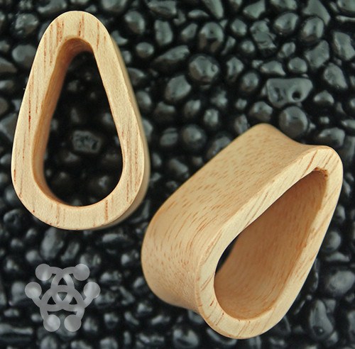 Maple Teardrop Tunnels by Siam Organics Plugs 1/2 inch (12.7mm) Maple Wood