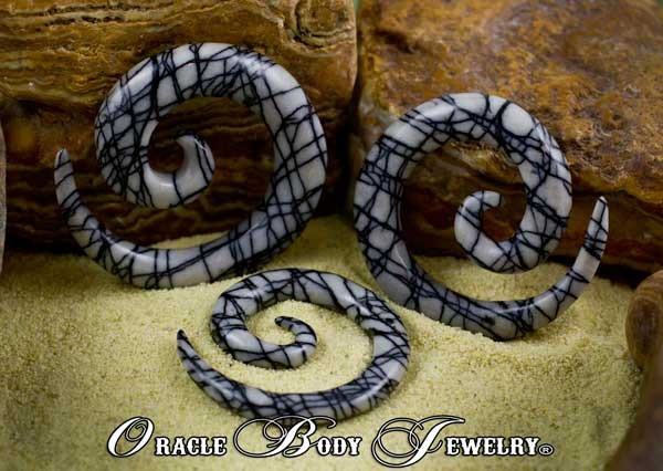 Picasso Jasper Spirals by Oracle Body Jewelry Plugs  