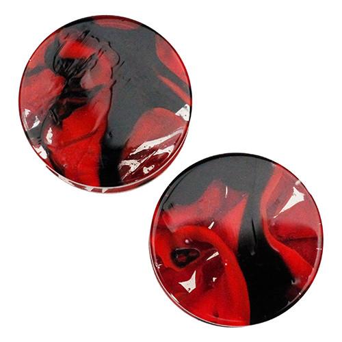 Red & Black Power Plugs by Gorilla Glass Plugs 00 gauge (10mm) Red Black