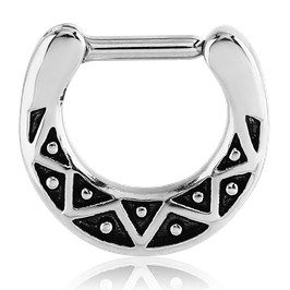 Zigzag Stainless Septum Clicker Septum Clickers 16g - 1/4
