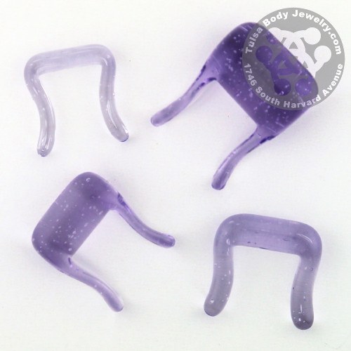 Translucent Purple Septum Retainer by Glasswear Studios Septum Retainers 12 gauge (2mm) - 5/16" diameter Translucent Purple