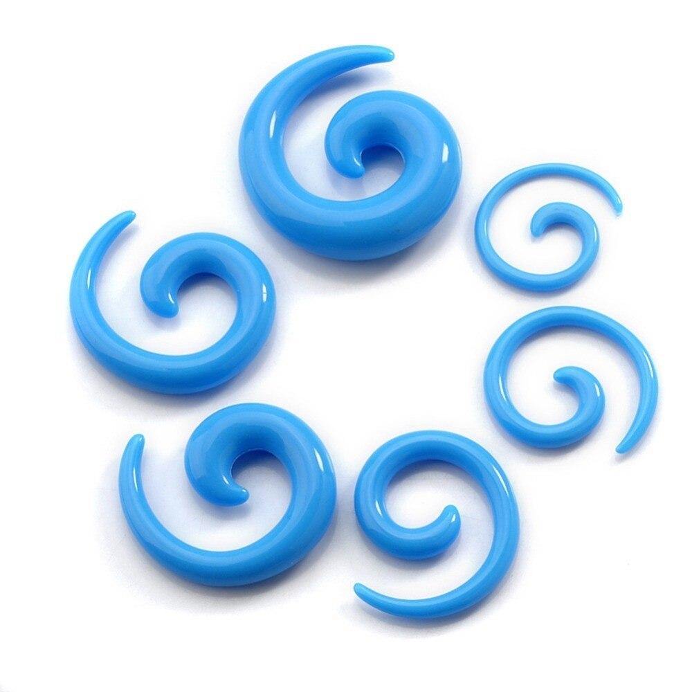 Light Blue Acrylic Spirals Plugs 12 gauge (2mm) Light Blue