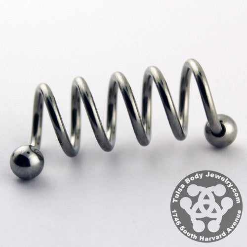 Quintuple Stainless Spiral Barbell Spiral Barbells 16g - 3/8" diameter (10mm) - 4mm balls Stainless Steel