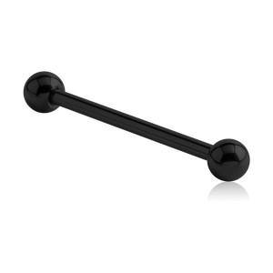 14g Black Titanium Straight Barbell Straight Barbells 14g - 1/4" long (6mm) - 4mm balls Black