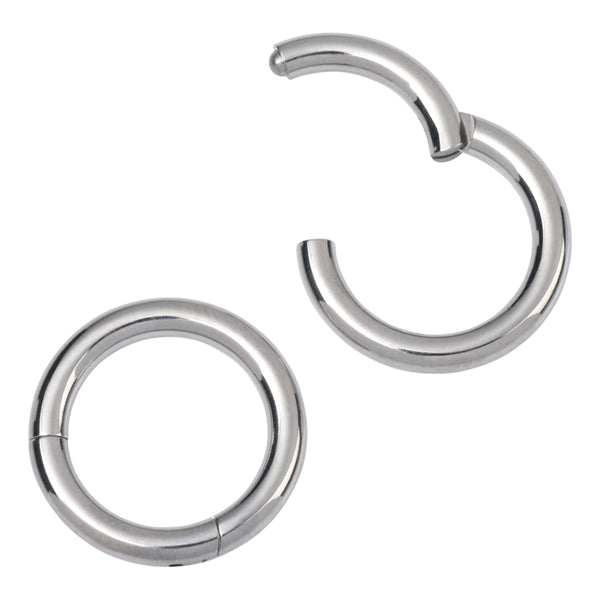 10g Titanium Hinged Segment Ring Hinged Rings 10g - 5/16" diameter (8mm) High Polish (silver)