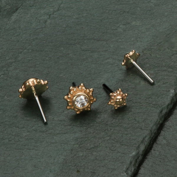 Beaded Hexagon 14k Threadless End Replacement Parts  