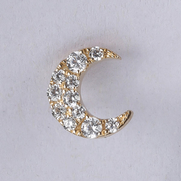 Gemmed Crescent 14k Threadless End Replacement Parts  