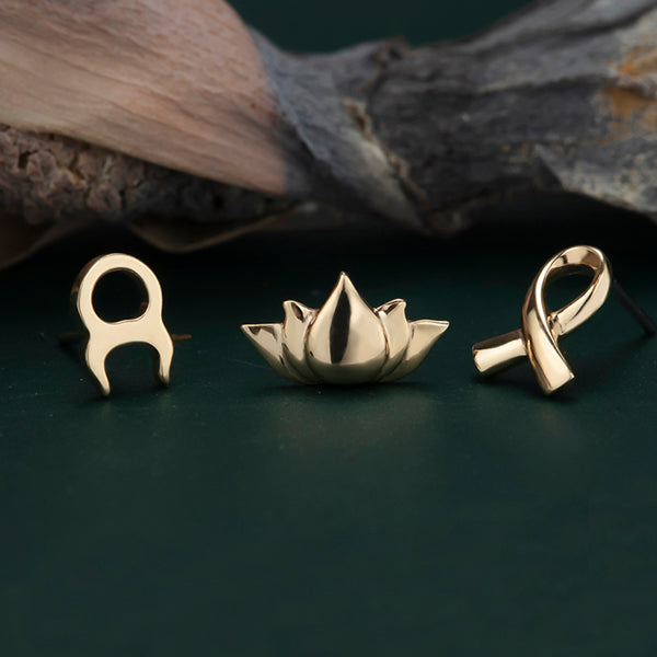 Lotus Flower 14k Threadless End Replacement Parts  