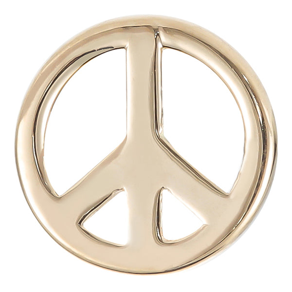 Peace Sign 14k Threadless End Replacement Parts 5.5mm x 5.5mm Yellow 14k Gold