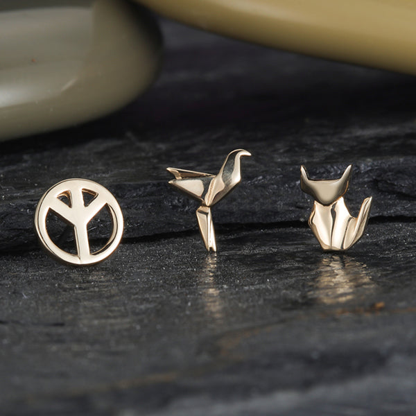 Peace Sign 14k Threadless End Replacement Parts  