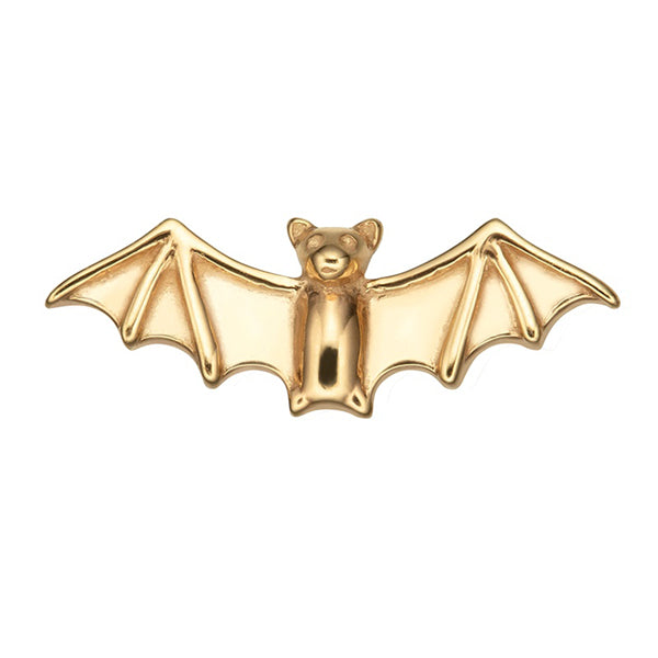 Bat 14k Threadless End Threadless Ends 9.3mm x 3.3mm diameter Yellow 14k Gold
