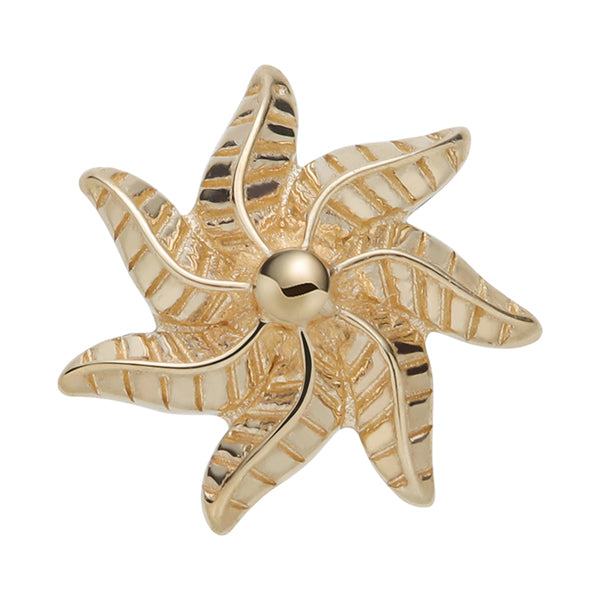 Pinwheel 14k Threadless End Threadless Ends 6.3mm x 6.3mm diameter Yellow 14k Gold