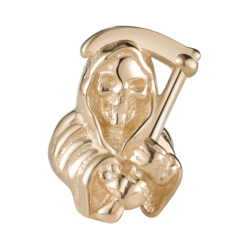 Grim Reaper 14k Threadless End Threadless Ends 6.1mm x 4mm diameter Yellow 14k Gold
