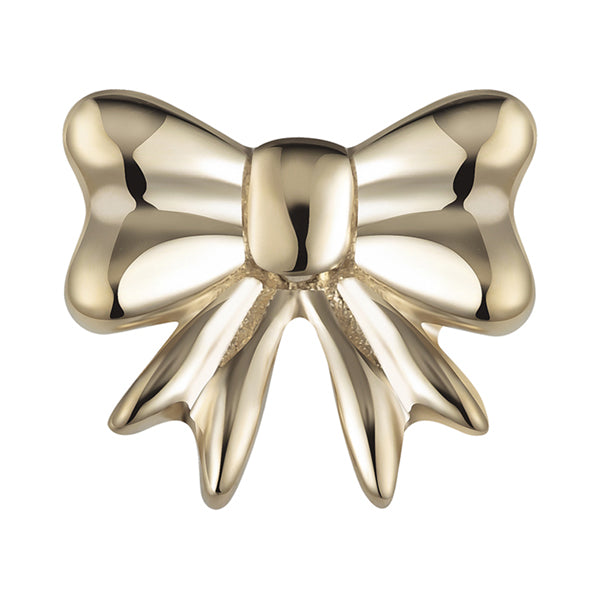 Bowknot 14k Threadless End Threadless Ends 5.4mm x 4.8mm diameter Yellow 14k Gold