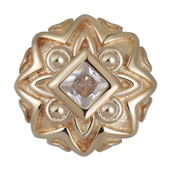 Vintage Flower 14k Threadless End Threadless Ends 6mm x 6mm diameter Yellow 14k Gold