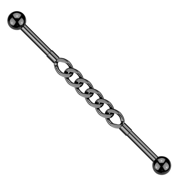 14g Cuban Chain Industrial Barbell Industrial Barbells 14g - 1-1/2