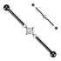 14g Square & Round CZs Titanium Industrial Barbell Industrial Barbells 14g - 1-1/2" long (38mm) - 4mm balls Clear CZ